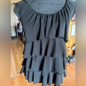 Black ruffled tank top